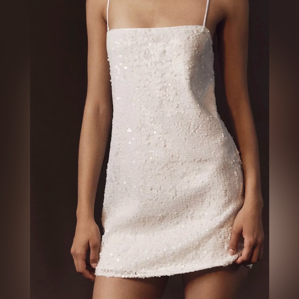 White Sequin Dress